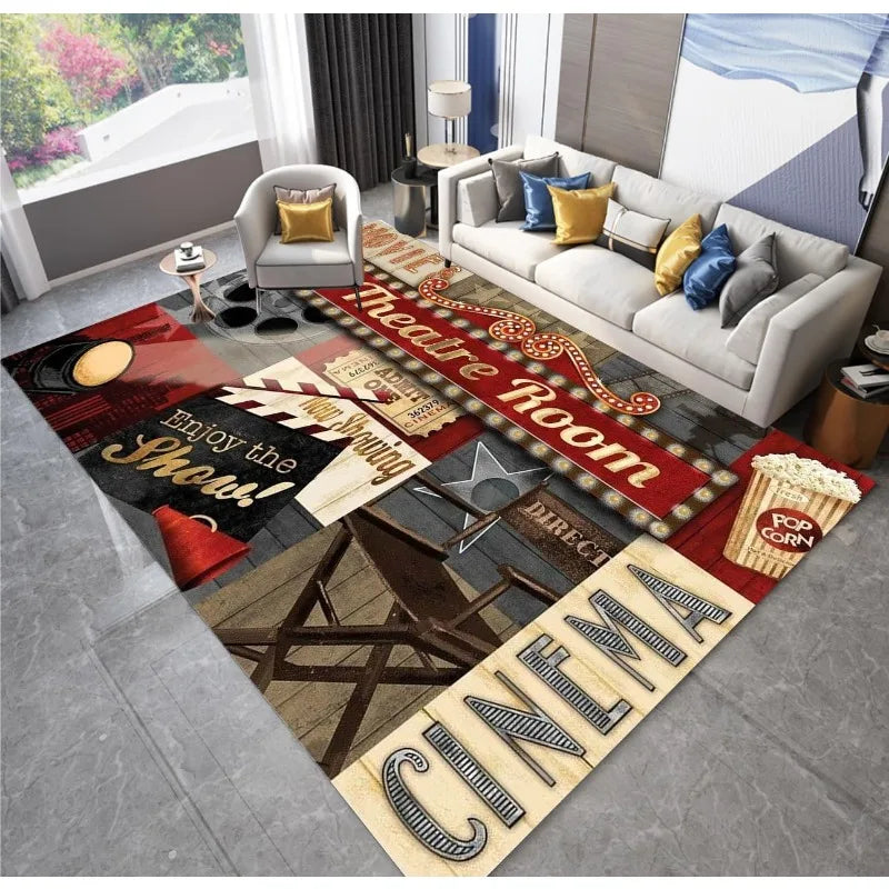 6'X8' Vintage Movie Theater Area Rug