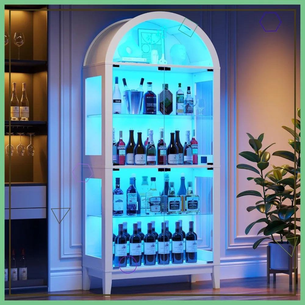 69" Glass Display Cabinet with RGB LED Lights