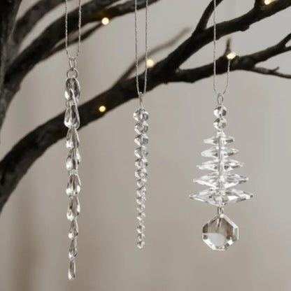 24 Pcs Crystal Icicle Christmas Tree Ornaments