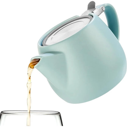 Porcelain Teapot with Extra-Fine Infuser for Loose Tea Brewing