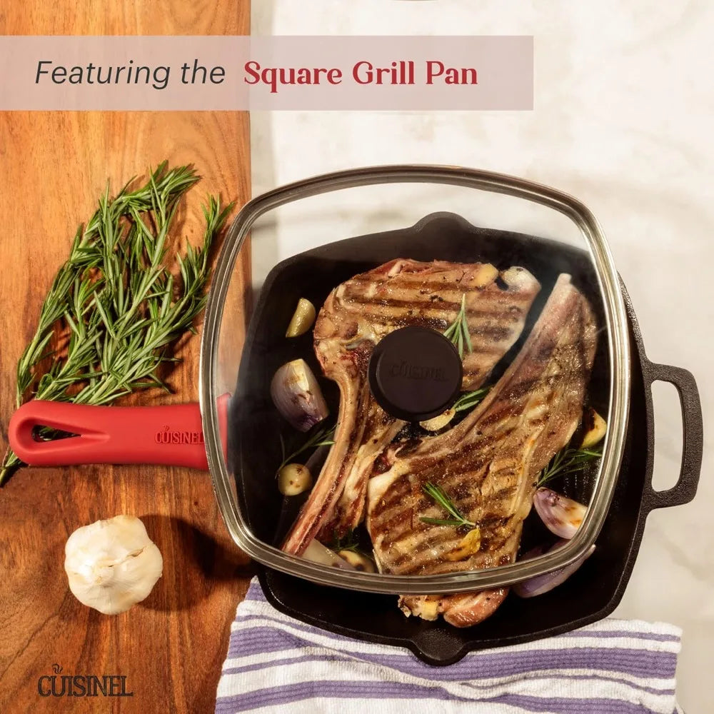 18-Piece Pre-Seasoned Cast Iron Cookware Set