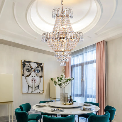 Elegant Gold and Crystal Chandelier
