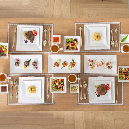 16-Piece Timeless Classic Square Dinnerware Set for 4
