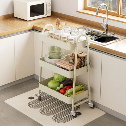 3 Tier Metal Kitchen Storage Cart