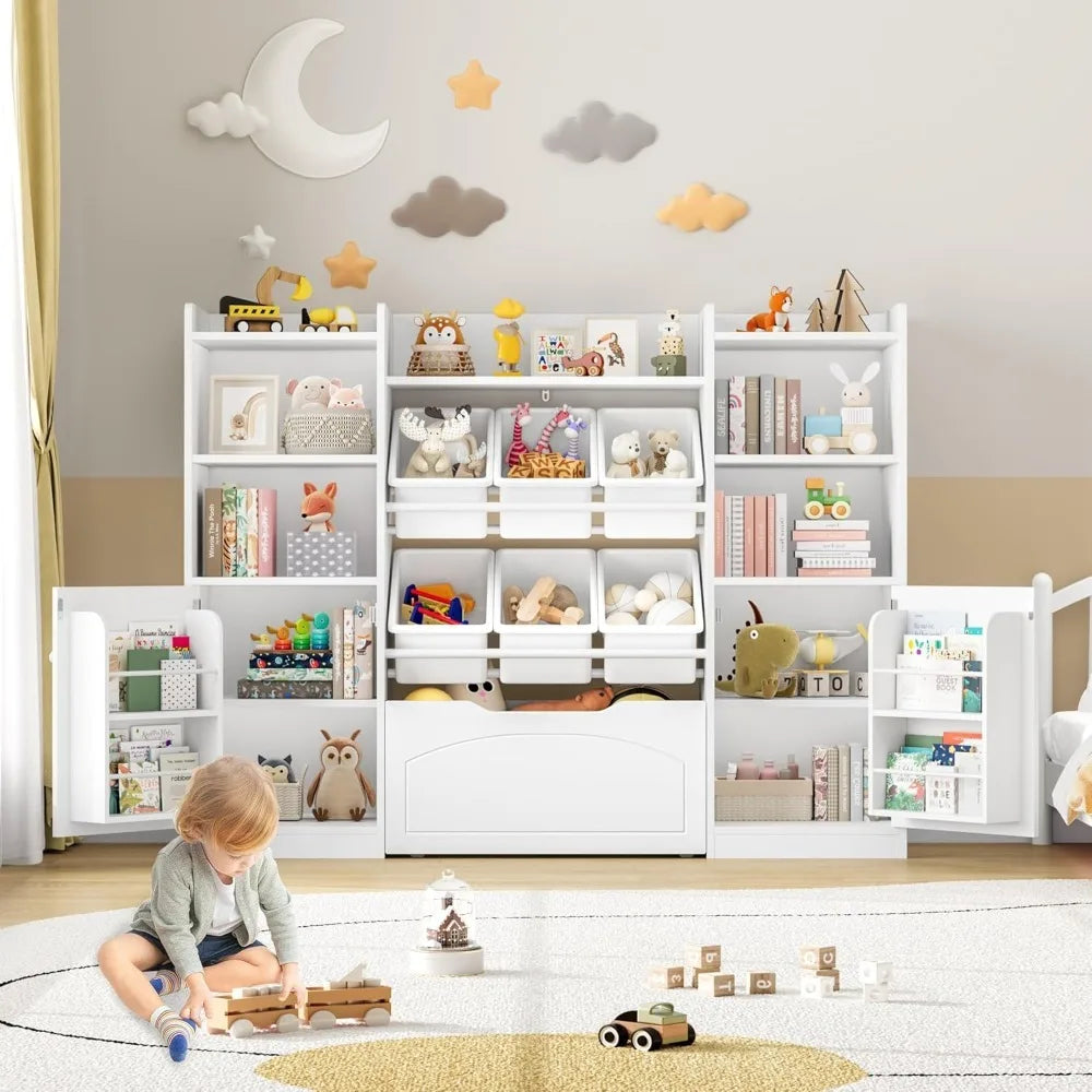 5-in-1 Kids 55” Toy Storage Organizer with Removable Bins