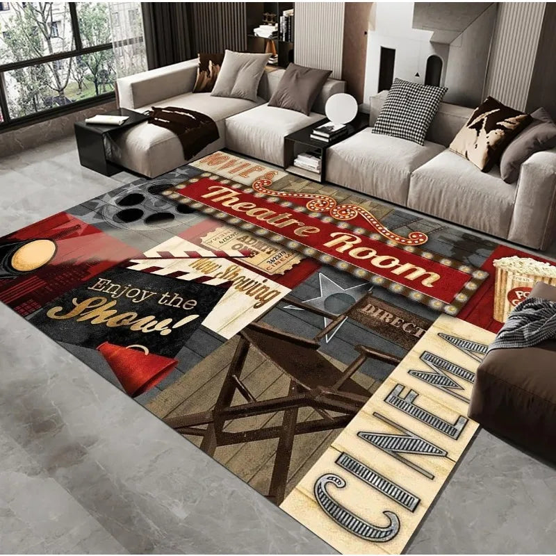 6'X8' Vintage Movie Theater Area Rug
