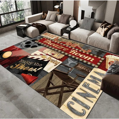 6'X8' Vintage Movie Theater Area Rug