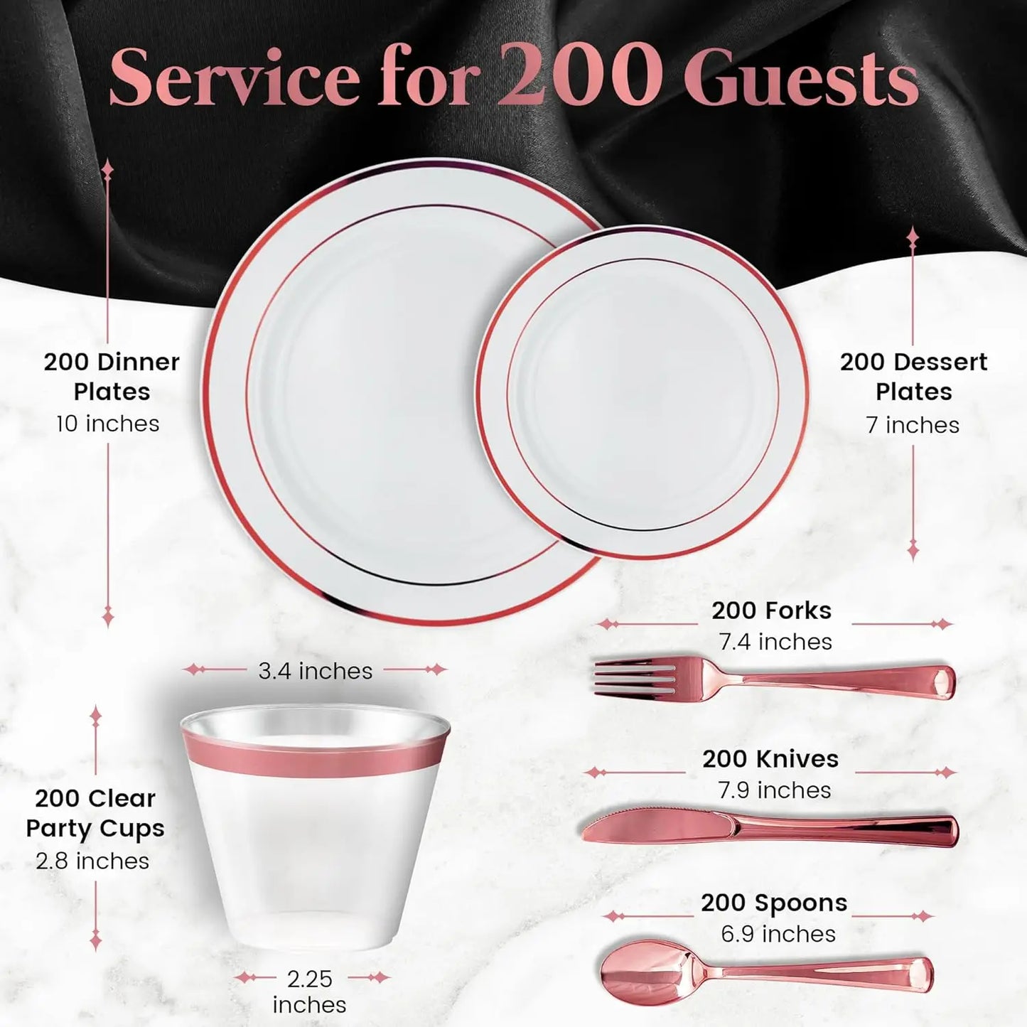1200 Piece Rose Gold Dinnerware Set