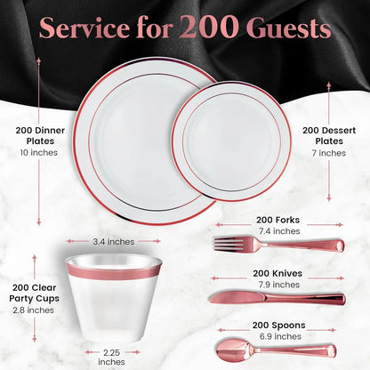 1200 Piece Rose Gold Dinnerware Set