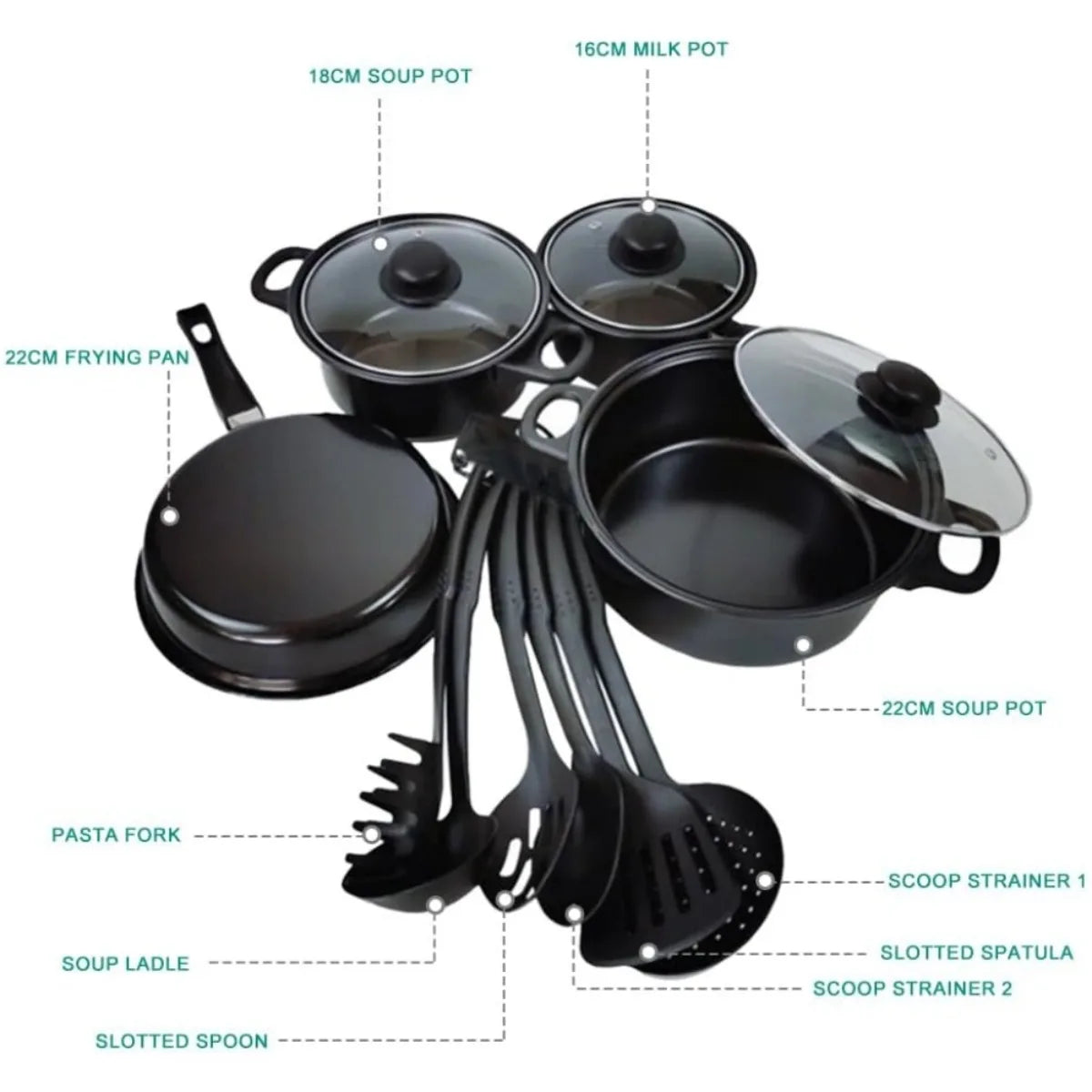 13 pcs Non-Stick Pots and Pans Set