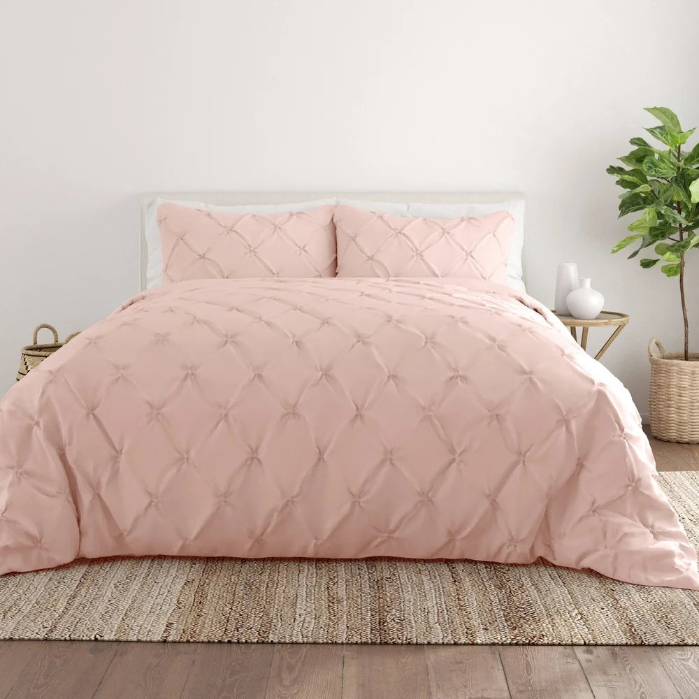 3-Piece King Size Blush Duvet Cover Set