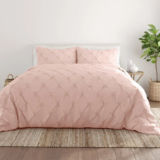 3-Piece King Size Blush Duvet Cover Set