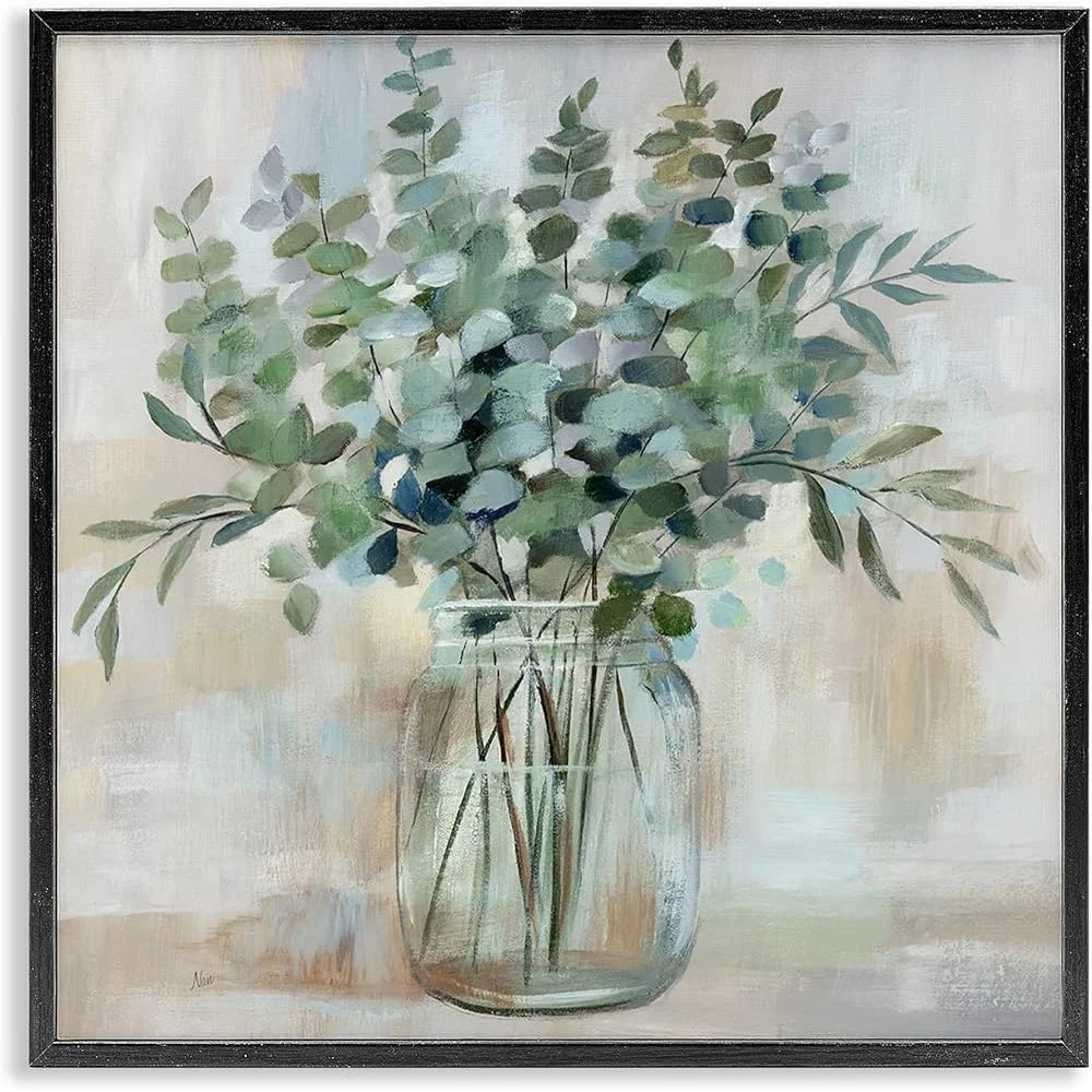 Rustic Eucalyptus Flower Framed Art Giclée Print