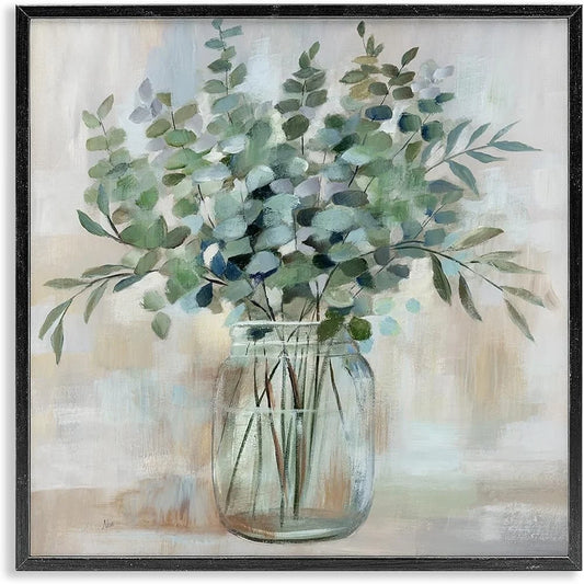 Rustic Eucalyptus Flower Framed Art Giclée Print