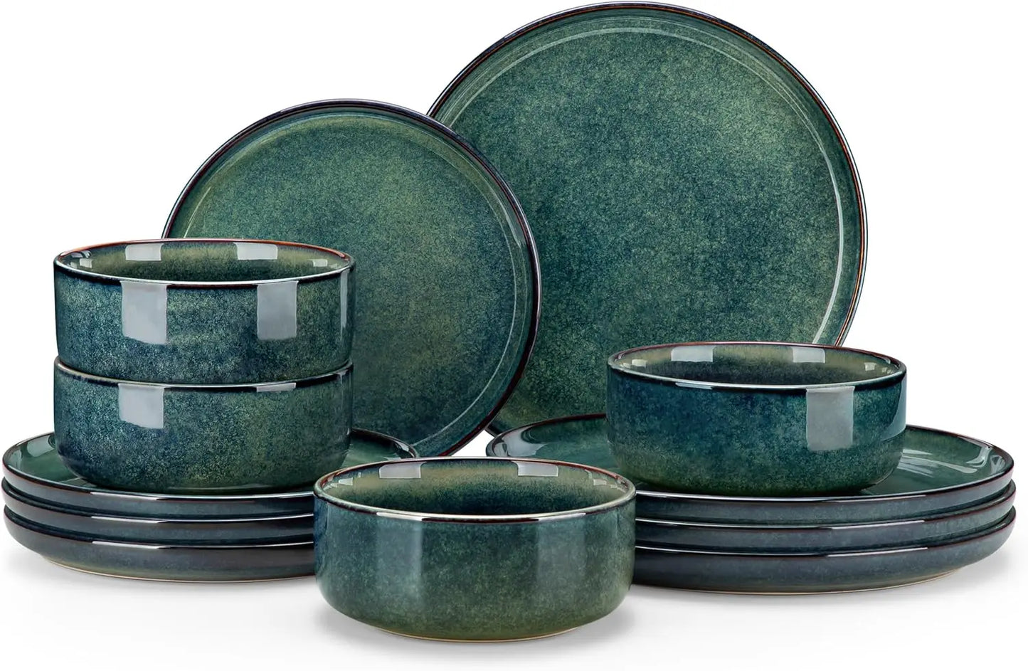 Starry Green Dinnerware Sets for 4