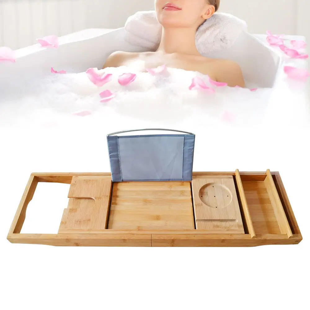 Bamboo Over the Tub Bath Tray