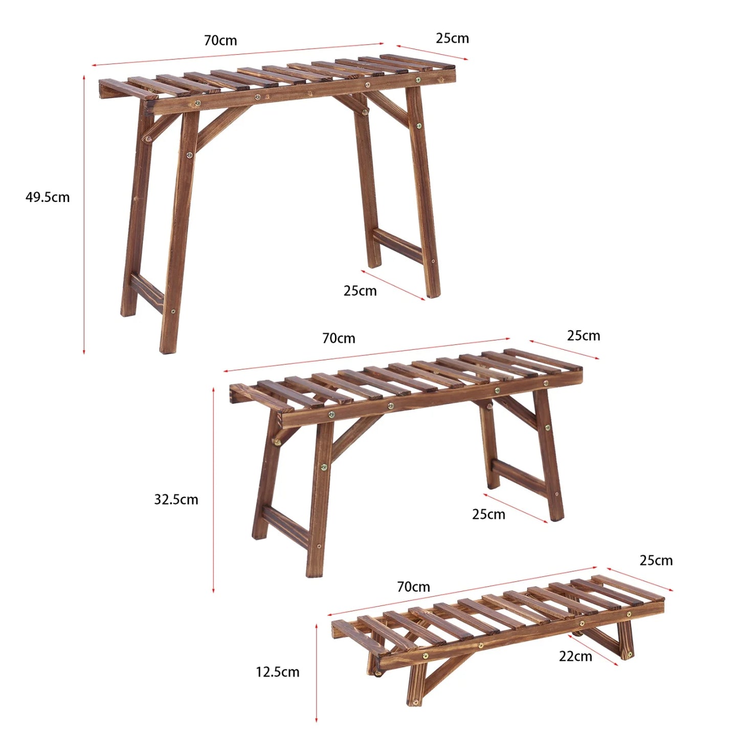 Wooden 3-Tier Ladder Plant Stand