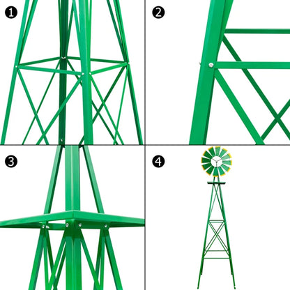 8FT Steel Windmill Weather Resistant