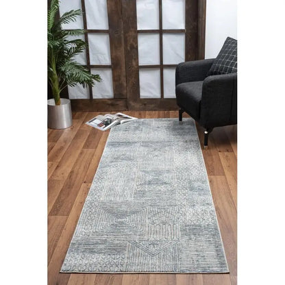 Plush Blue stripped Area Rug