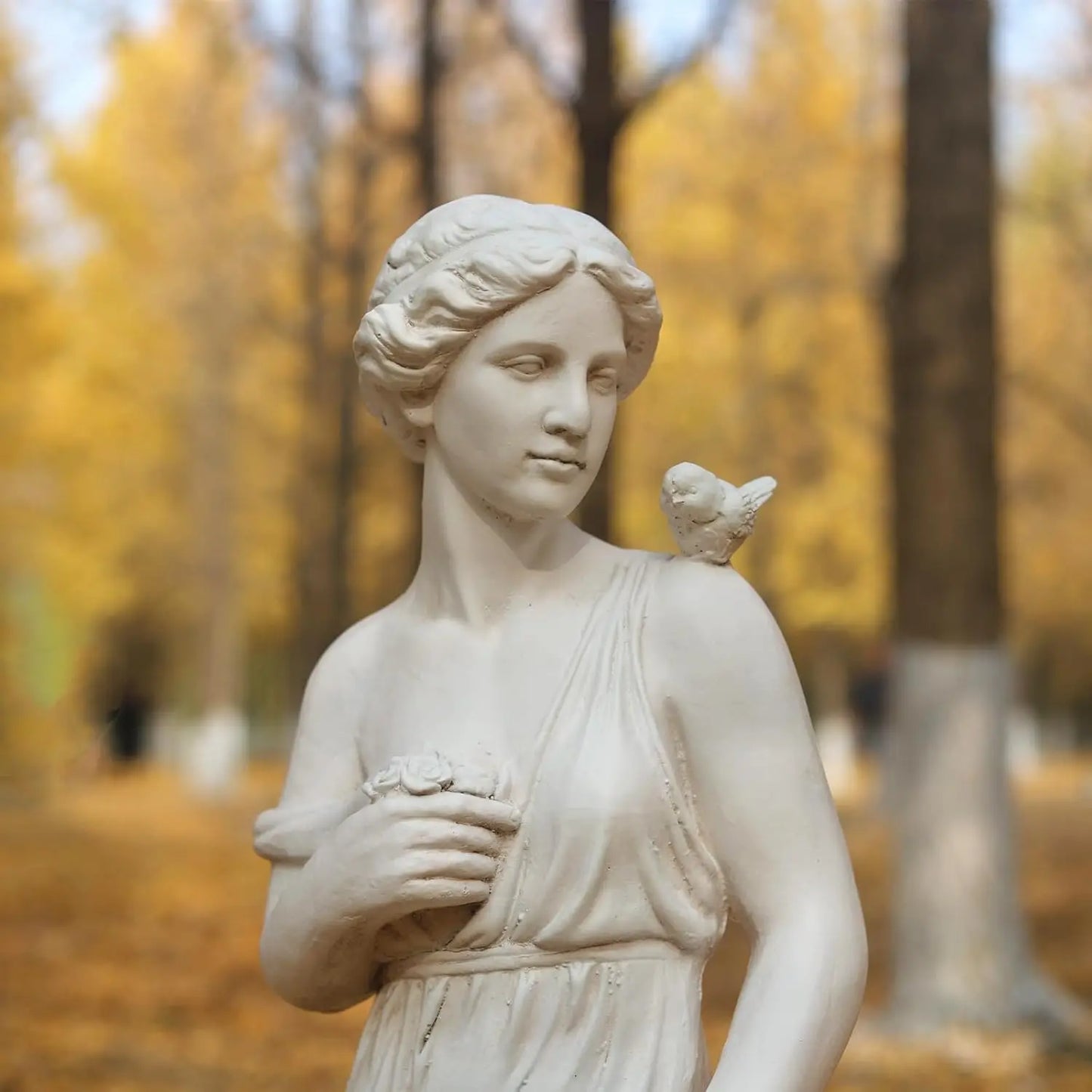 32 in Nymph Goddess of Greek Mythology Garden Statue  Sculpture  Roman Style Outdoor Patio Yard Lawn Porch Dr  Ivory