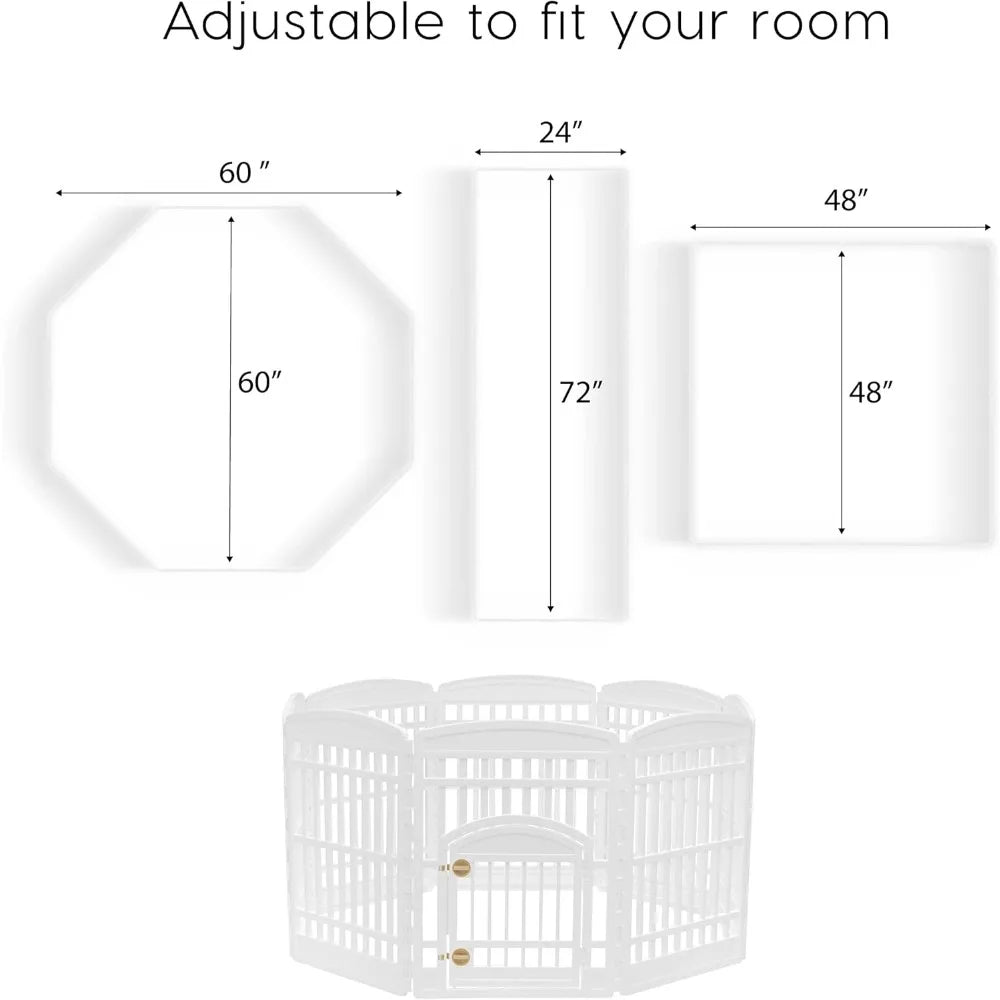 8-Panel Dog Playpen with Door