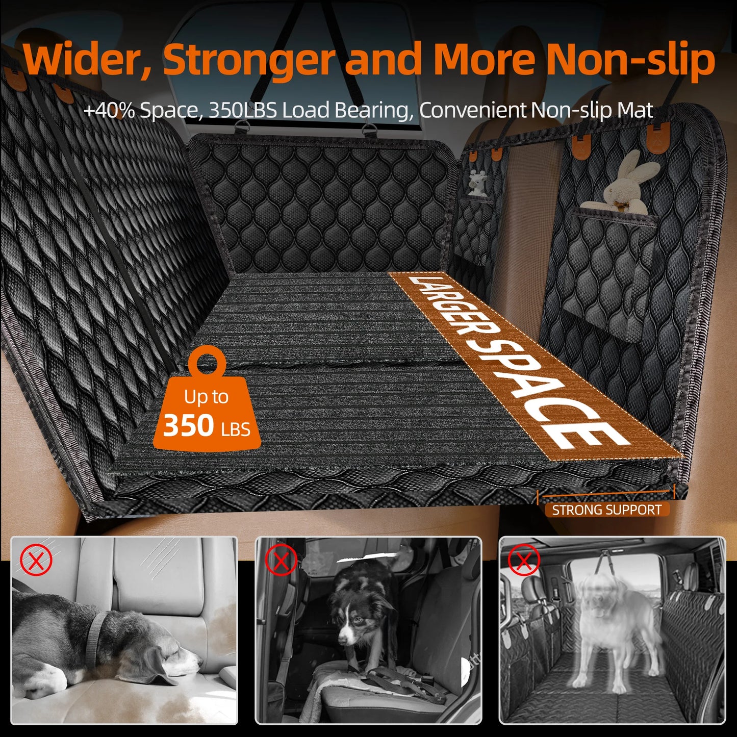 Non-Slip Back Seat Extender for Dogs