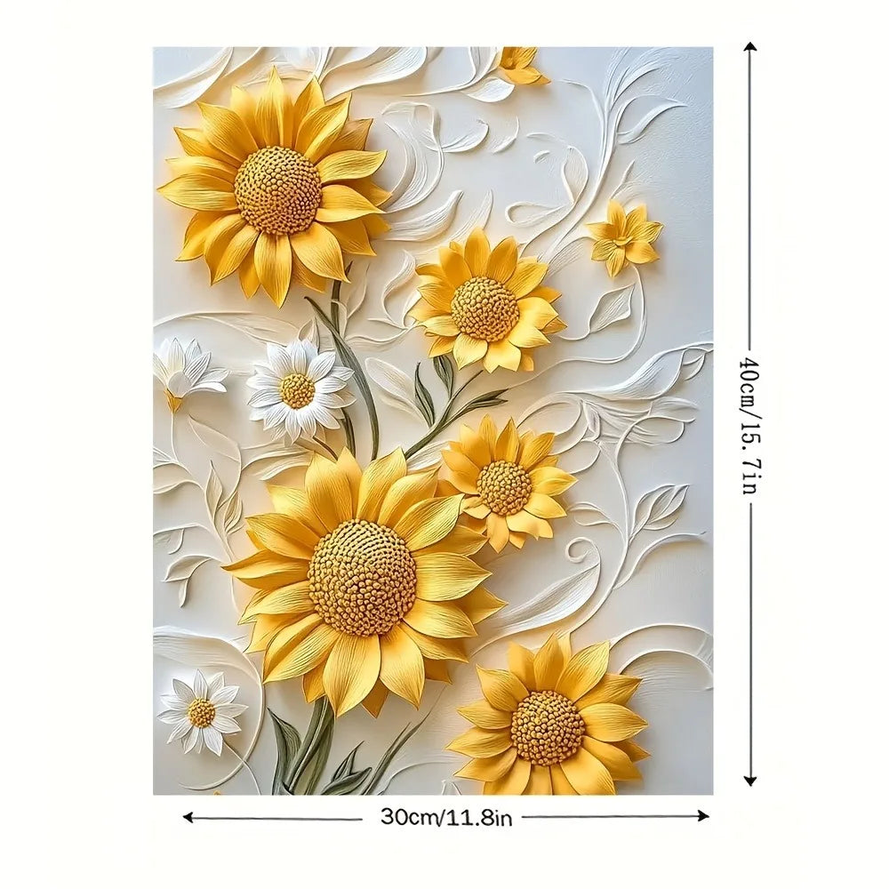 3D Relief Sunflower Canvas Art
