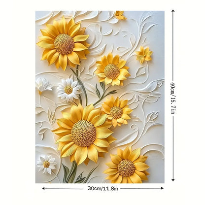 3D Relief Sunflower Canvas Art