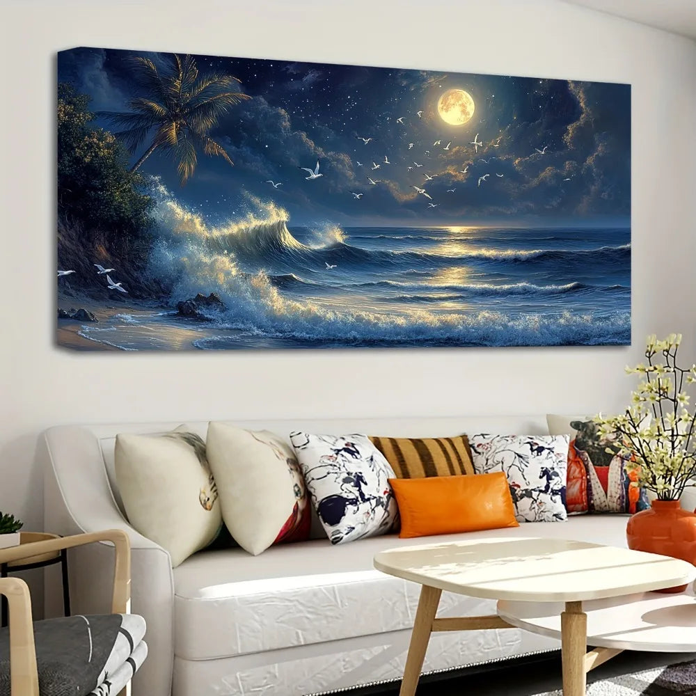 Ocean Moon Seascape Mural