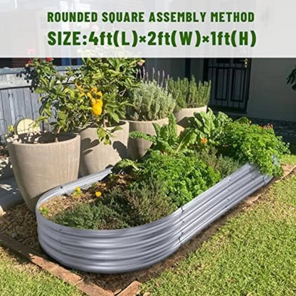 2Pcs Galvanized Raised Garden Bed Kit