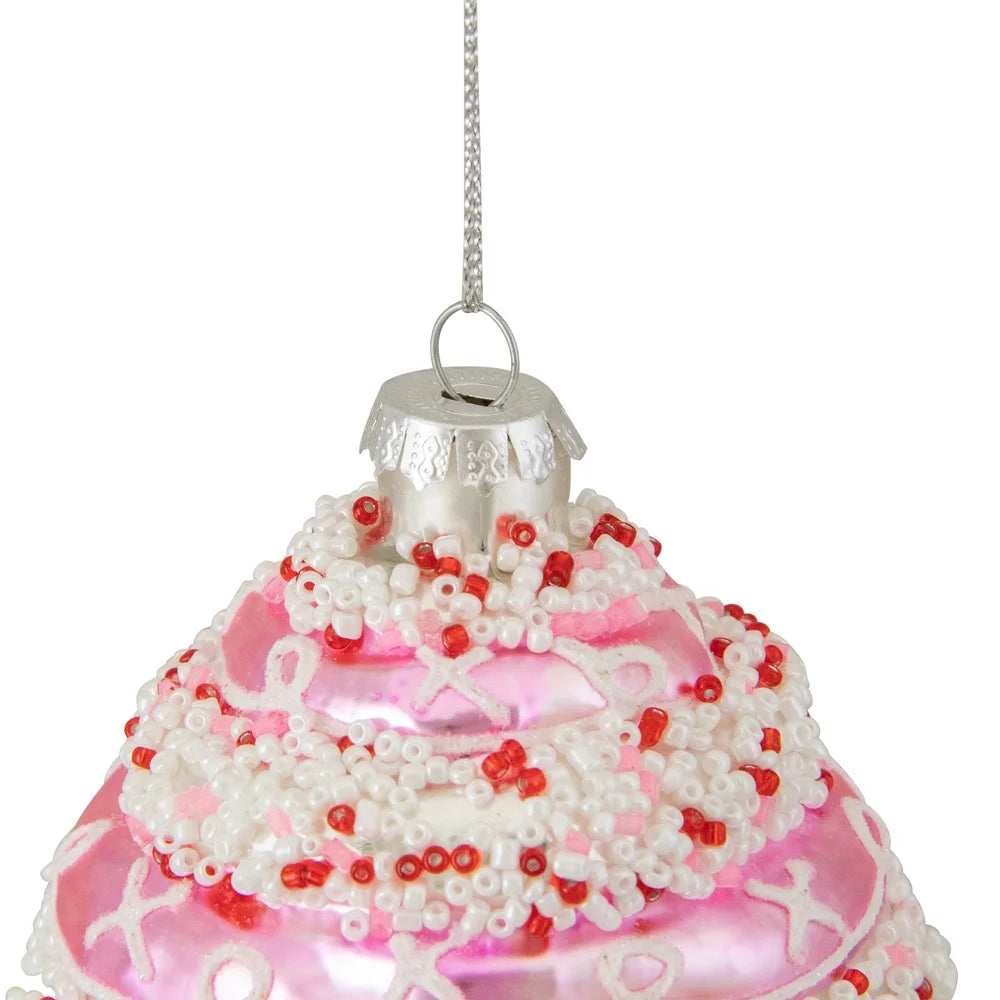 Glass Cup Cake Ornament Ready to Hang