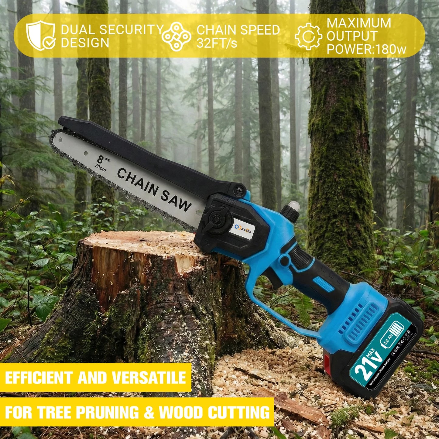 2-in-1 Cordless Pole Saw and Mini Chainsaw