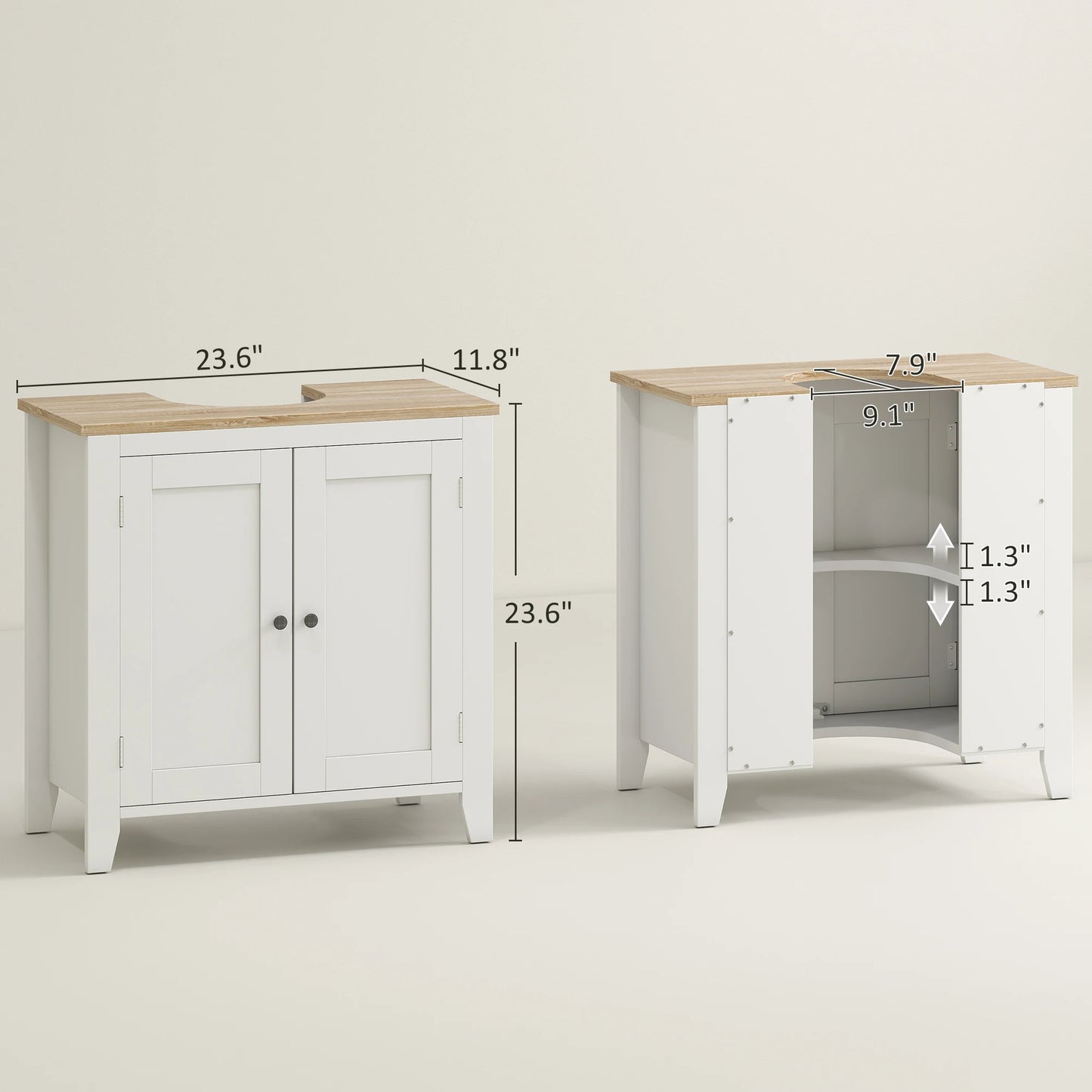 Pedestal Sink, with under Sink Cabinet