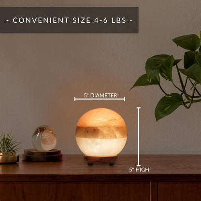 Illumination Himalayan Salt Lamp - Pink White Grey Globe with Dimmer, Adjustable Glow