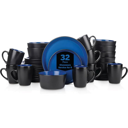 32-Piece Modern Stoneware Dinnerware Set