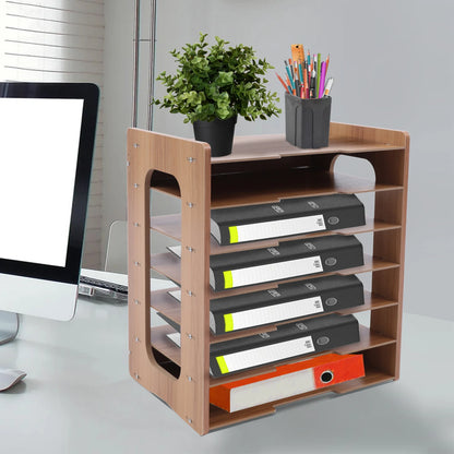 7-Tier Wood Office Organizer for Desktop