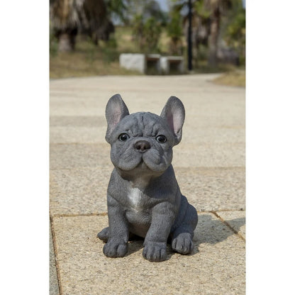 Blue French Bulldog Puppy Statue