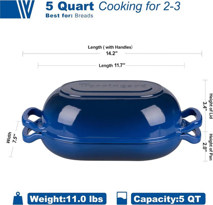 5QT, Cast Iron Bread Dutch Oven
