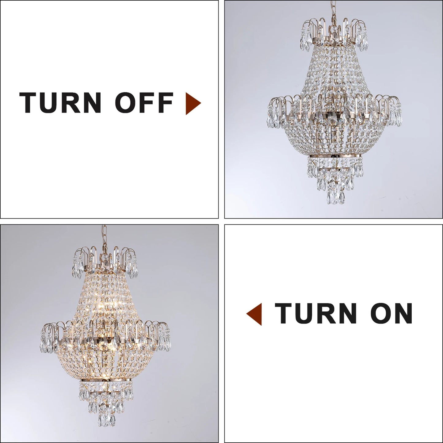 Elegant Gold and Crystal Chandelier