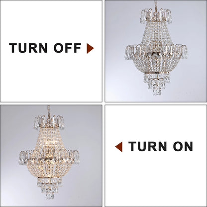 Elegant Gold and Crystal Chandelier