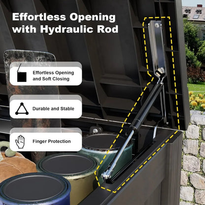 Waterproof 180 Gallon Outdoor Deck Box with Lock