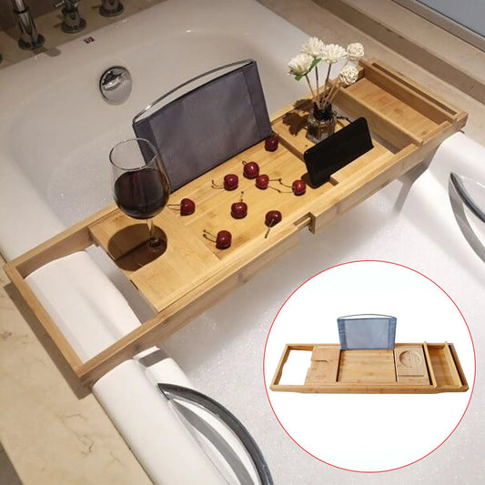 Bamboo Over the Tub Bath Tray