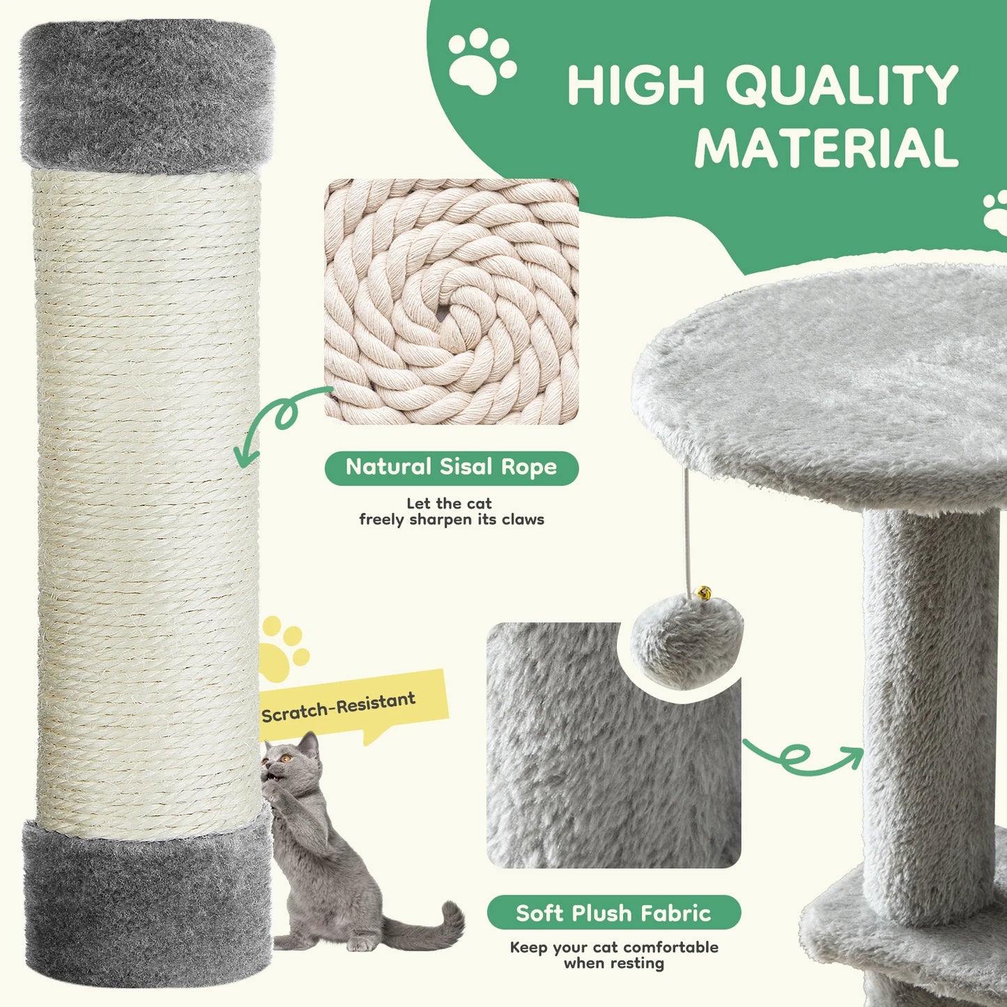 44In Tall Multi-Cat Climbing Tower