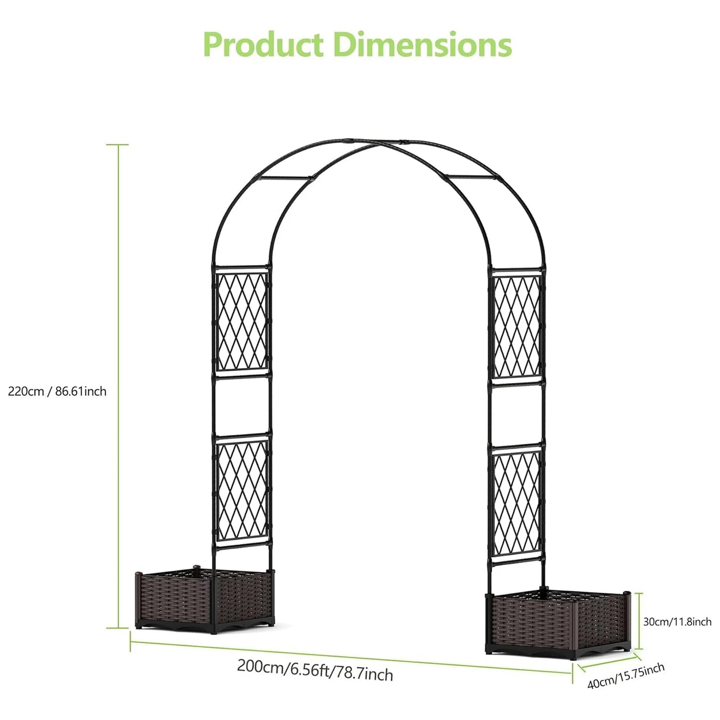 Garden Arbor w/2 Planter Boxes