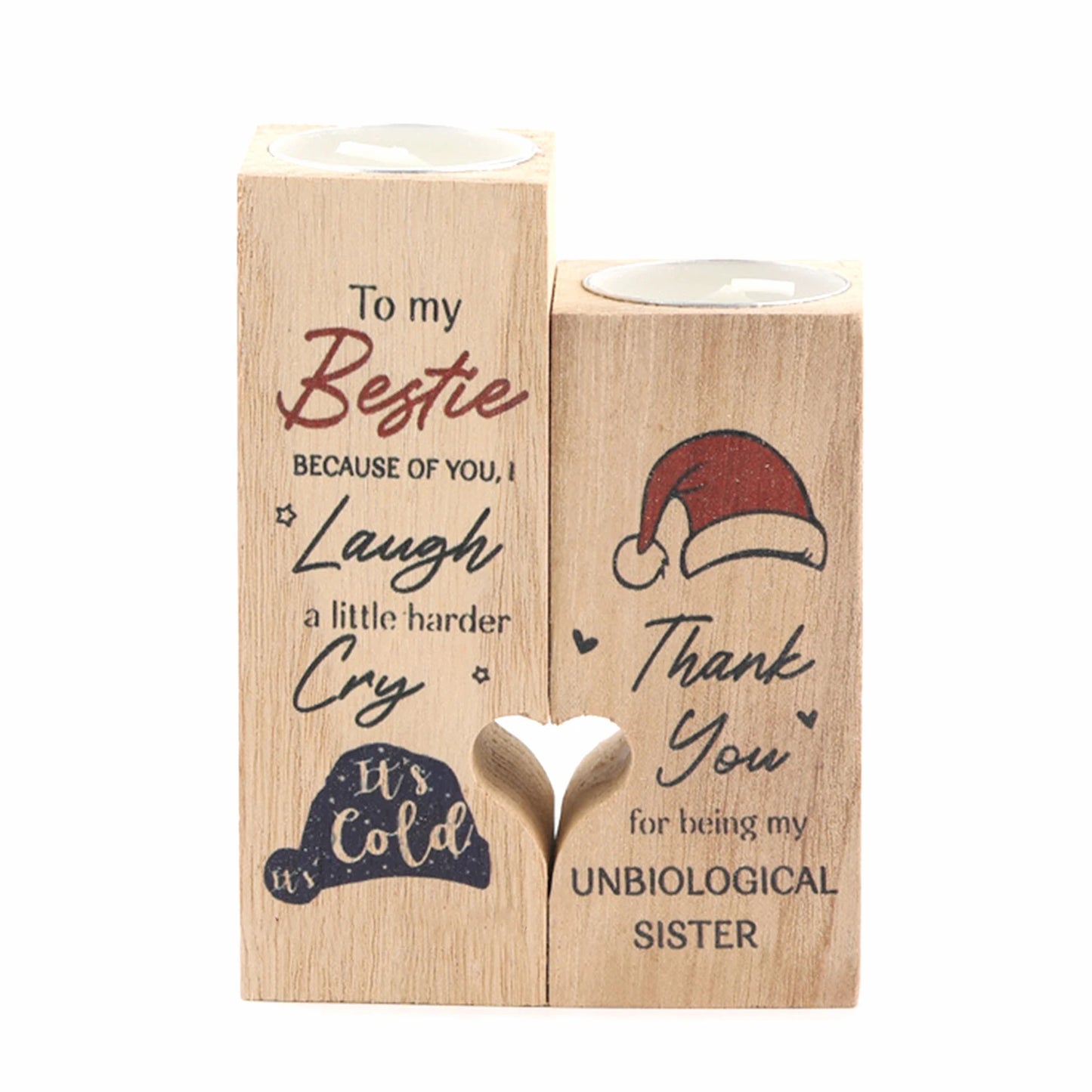 Wooden Christmas Candle Holders Home Decoration