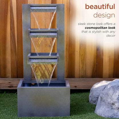 Outdoor Metal 3-Tier Waterfall Fountain