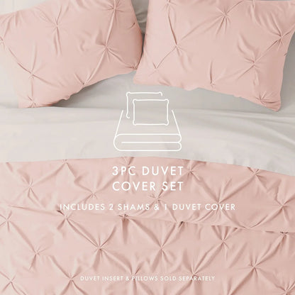 3-Piece King Size Blush Duvet Cover Set