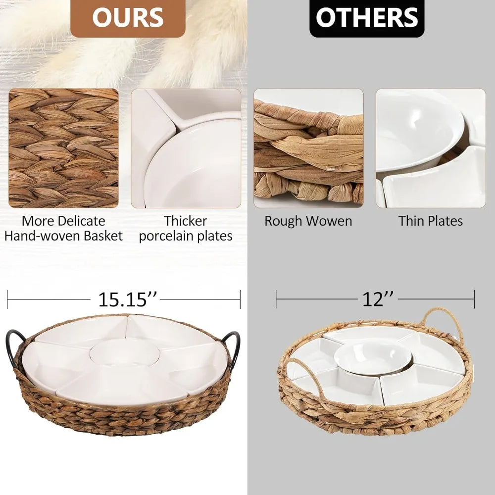 7-Pc Set Divided Serving Tray