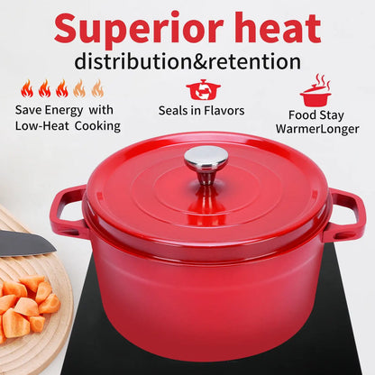 6.5 QT Cast Iron Dutch Oven with Lid