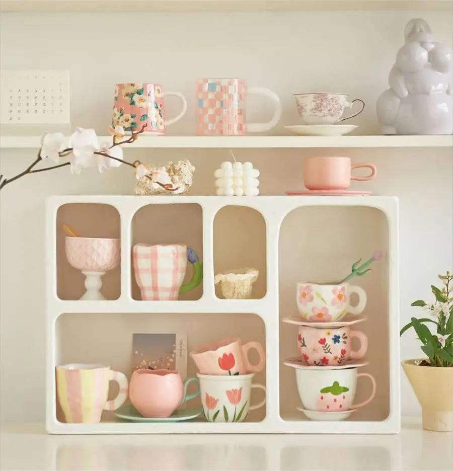 Floating Wall Shelf with 5 Compartments